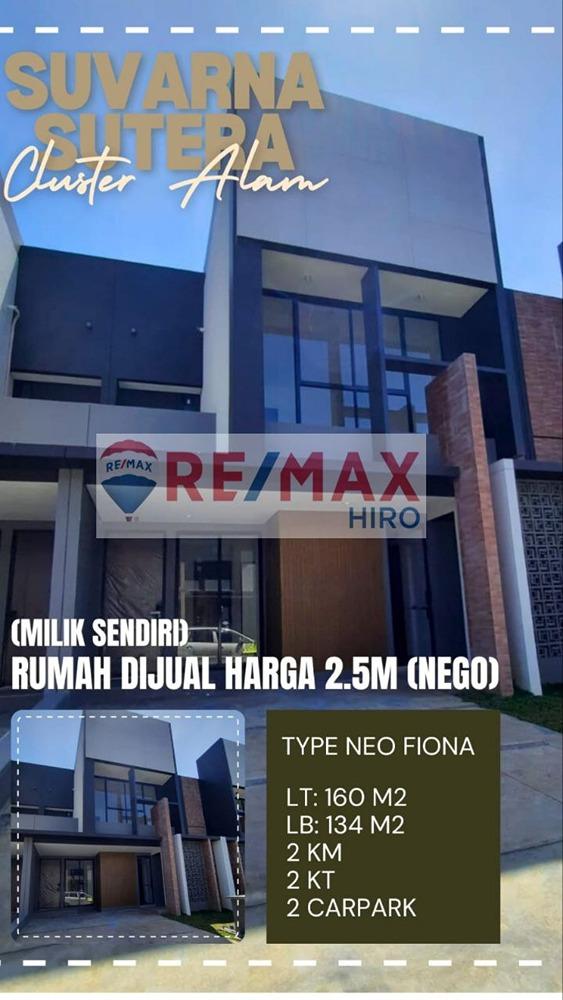 DIJUAL RUMAH BARU 2 LANTAI DI SUVARAN SUTRA TANGERANG